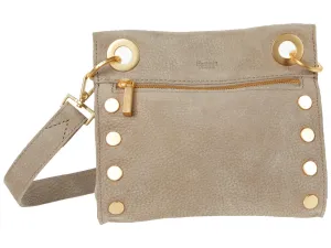 Hammitt Women's Tony Small Leather Purse W Strap Grey Natural/Brushed Gold W Zipper