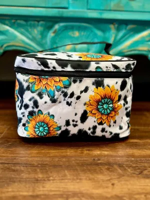 Herd in Sunflowers Large Cosmetic Case