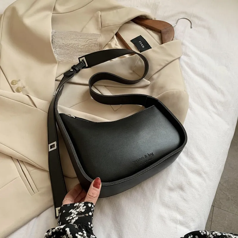 Irregular Small PU Leather Solid Color Crossbody Shoulder Bag For Women 2021 Trendy Luxury Travel Branded Handbags And Purses