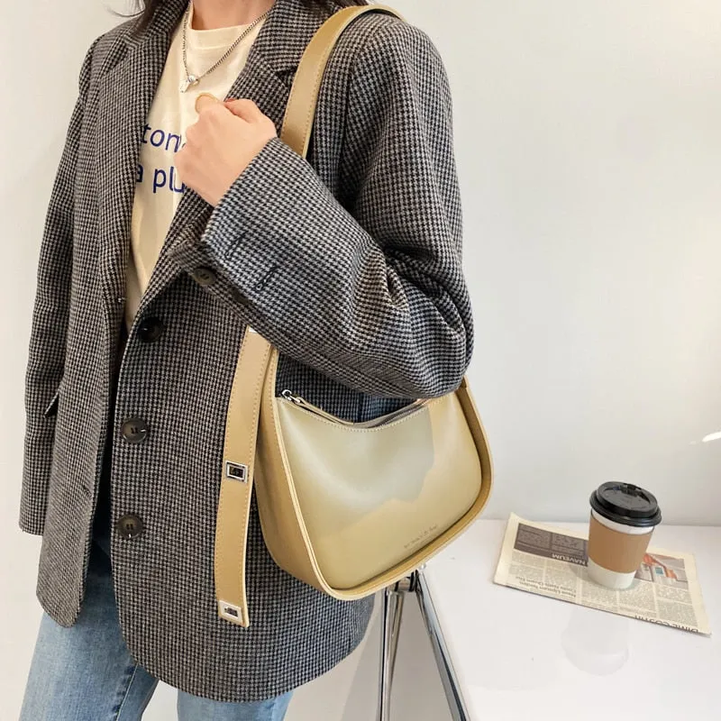 Irregular Small PU Leather Solid Color Crossbody Shoulder Bag For Women 2021 Trendy Luxury Travel Branded Handbags And Purses
