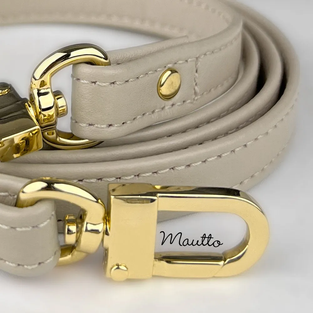Light Taupe (Turtledove) Leather Purse Strap, Handbag Strap or Bandolier - Customize Length (Short Shoulder to Extra Long Crossbody Size) - Half Inch Wide