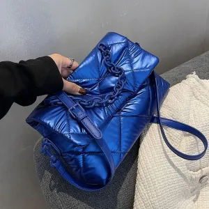Luxury Designer Small Nylon Shoulder Crossbody Bags for Women 2021 Women's Winter Branded Trending Chain Handbags and Purses