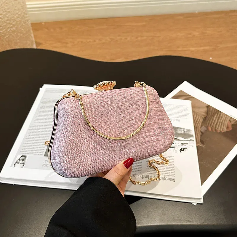 Luxury High-Design Evening Bag for Women | Glitter Clutch, Shoulder Bag with Chain for Party, Banquet, and Wedding