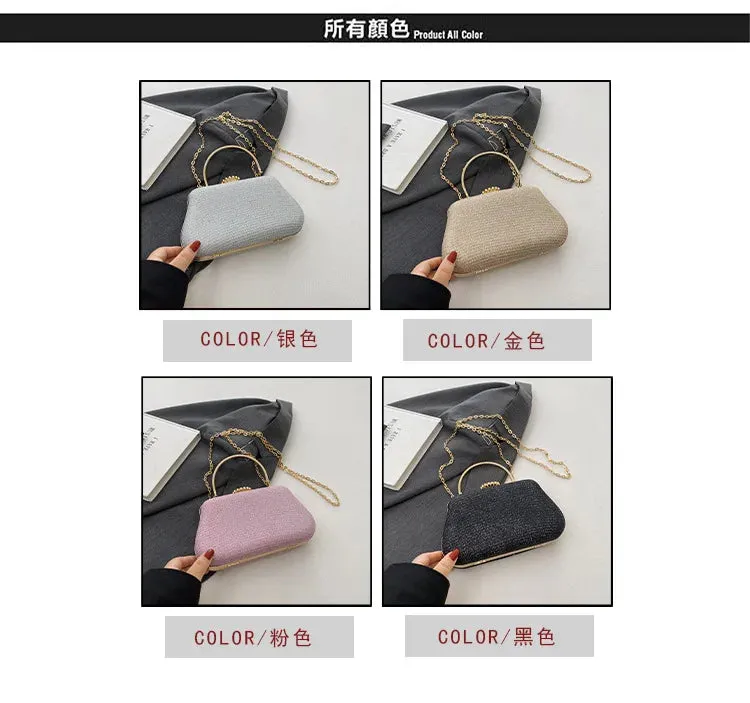 Luxury High-Design Evening Bag for Women | Glitter Clutch, Shoulder Bag with Chain for Party, Banquet, and Wedding