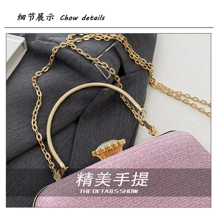 Luxury High-Design Evening Bag for Women | Glitter Clutch, Shoulder Bag with Chain for Party, Banquet, and Wedding