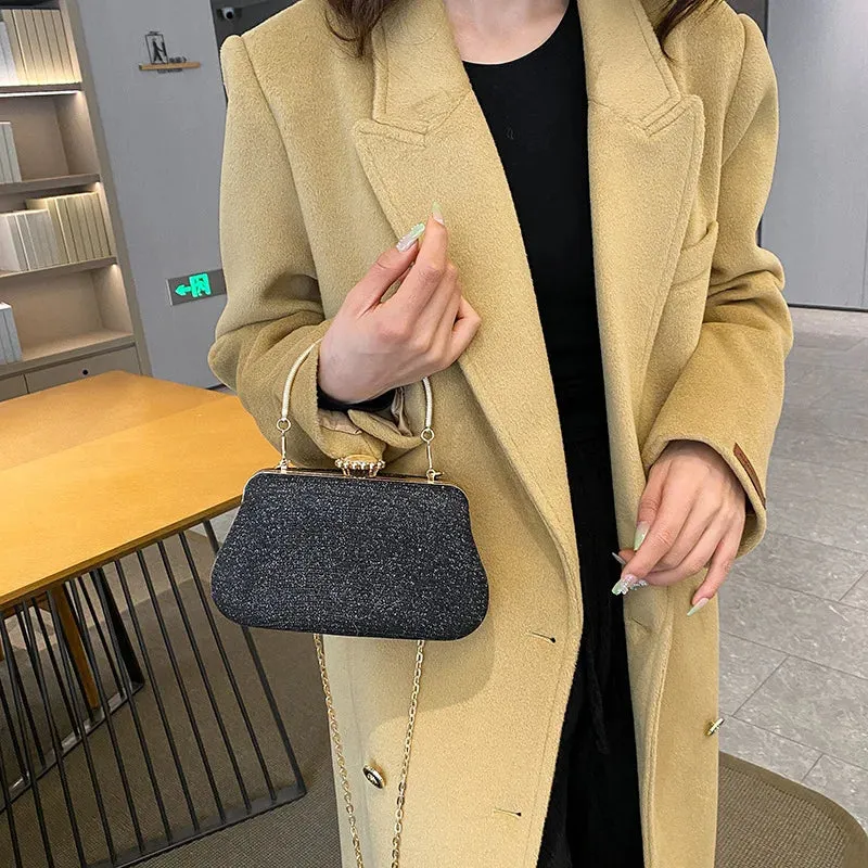 Luxury High-Design Evening Bag for Women | Glitter Clutch, Shoulder Bag with Chain for Party, Banquet, and Wedding
