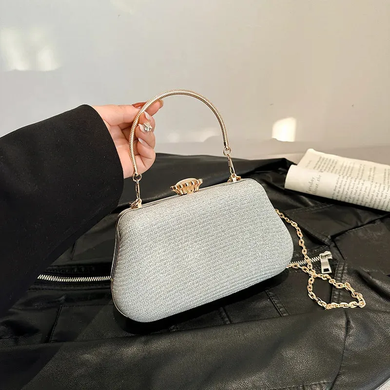 Luxury High-Design Evening Bag for Women | Glitter Clutch, Shoulder Bag with Chain for Party, Banquet, and Wedding