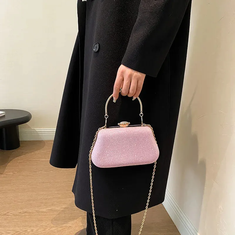 Luxury High-Design Evening Bag for Women | Glitter Clutch, Shoulder Bag with Chain for Party, Banquet, and Wedding