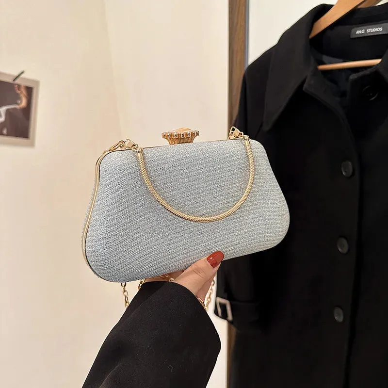 Luxury High-Design Evening Bag for Women | Glitter Clutch, Shoulder Bag with Chain for Party, Banquet, and Wedding