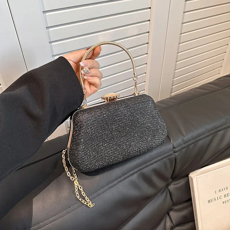 Luxury High-Design Evening Bag for Women | Glitter Clutch, Shoulder Bag with Chain for Party, Banquet, and Wedding