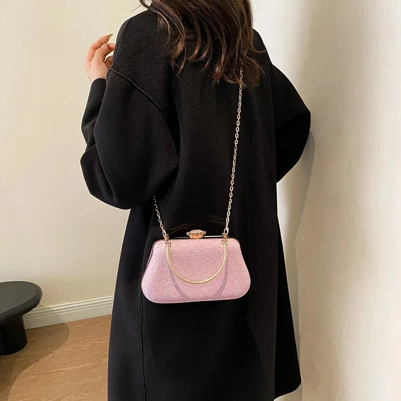 Luxury High-Design Evening Bag for Women | Glitter Clutch, Shoulder Bag with Chain for Party, Banquet, and Wedding