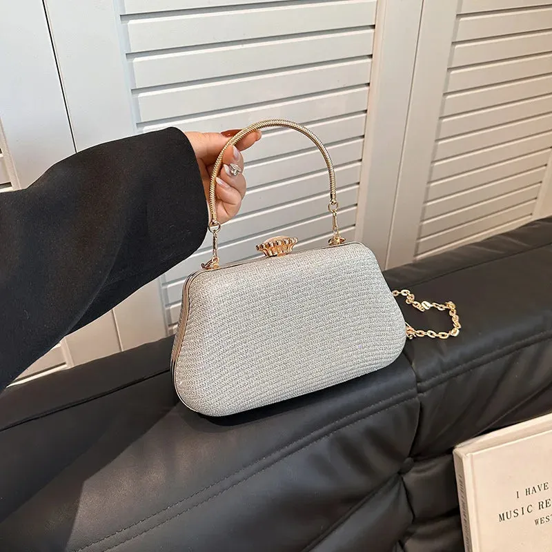 Luxury High-Design Evening Bag for Women | Glitter Clutch, Shoulder Bag with Chain for Party, Banquet, and Wedding