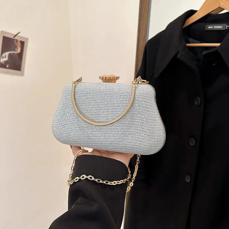 Luxury High-Design Evening Bag for Women | Glitter Clutch, Shoulder Bag with Chain for Party, Banquet, and Wedding