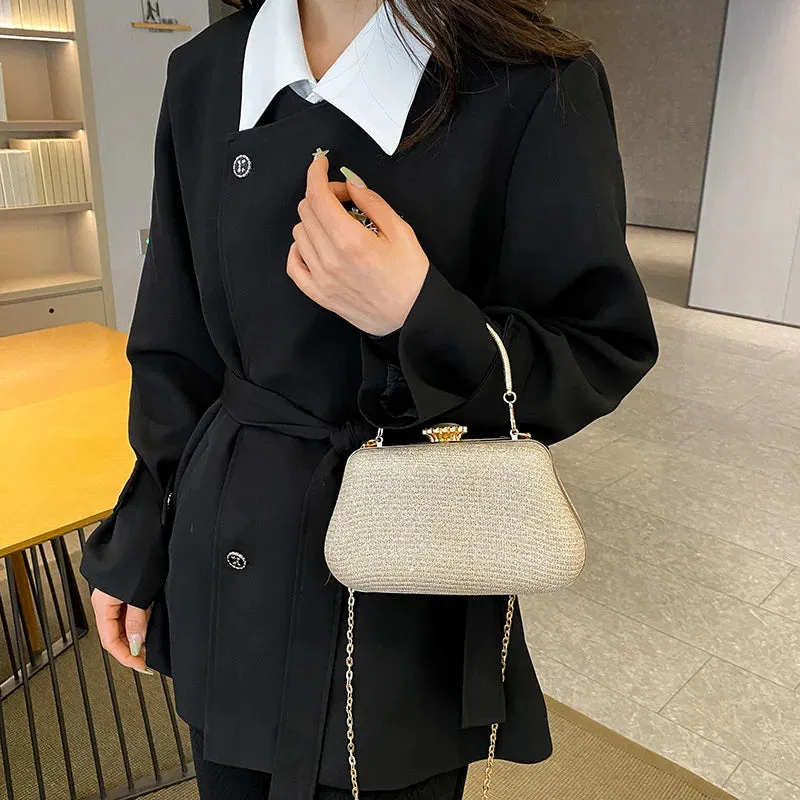 Luxury High-Design Evening Bag for Women | Glitter Clutch, Shoulder Bag with Chain for Party, Banquet, and Wedding
