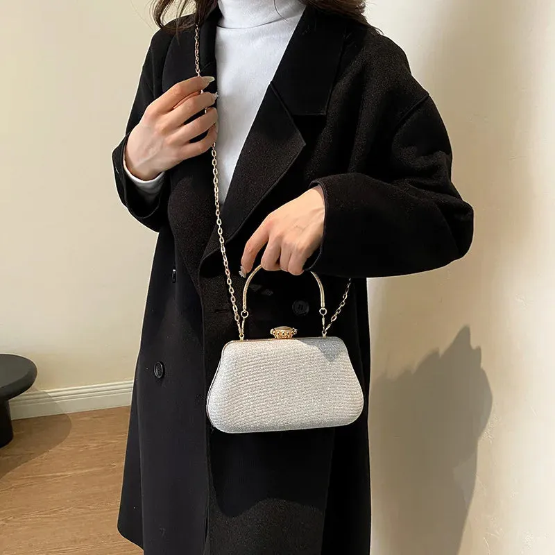 Luxury High-Design Evening Bag for Women | Glitter Clutch, Shoulder Bag with Chain for Party, Banquet, and Wedding