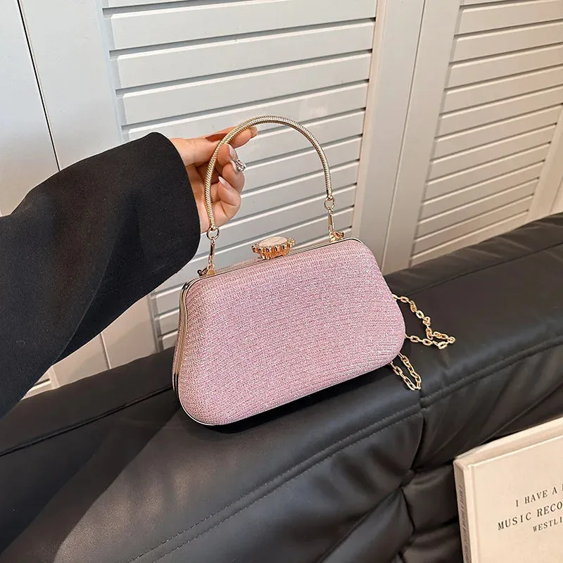 Luxury High-Design Evening Bag for Women | Glitter Clutch, Shoulder Bag with Chain for Party, Banquet, and Wedding