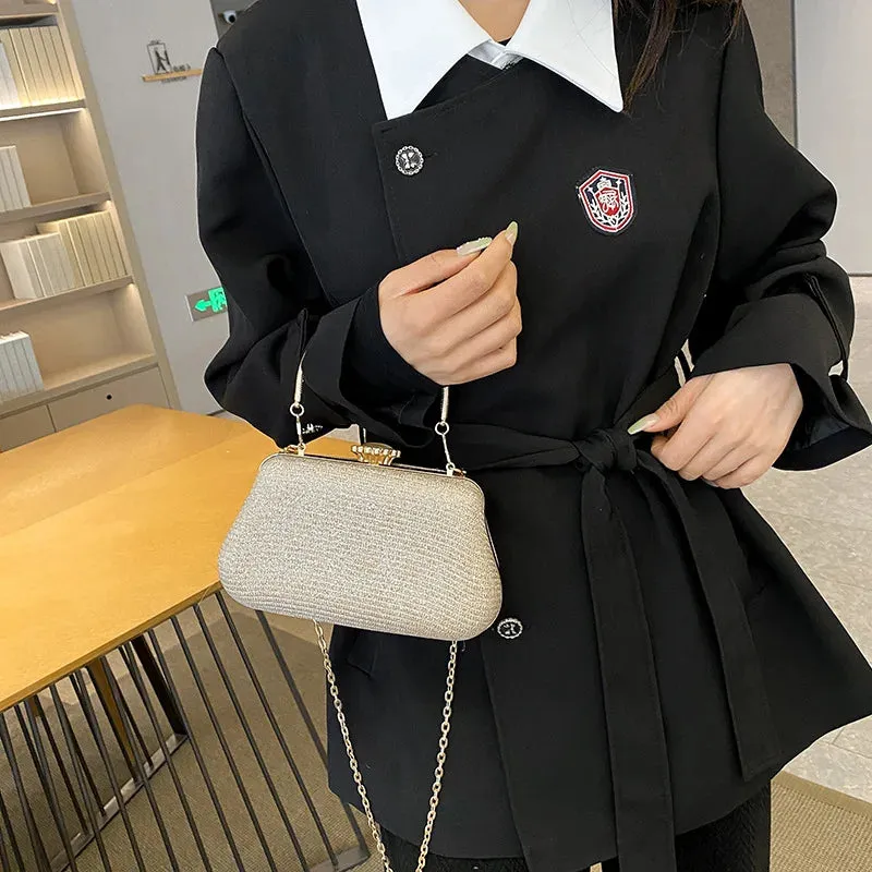 Luxury High-Design Evening Bag for Women | Glitter Clutch, Shoulder Bag with Chain for Party, Banquet, and Wedding