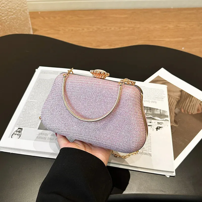 Luxury High-Design Evening Bag for Women | Glitter Clutch, Shoulder Bag with Chain for Party, Banquet, and Wedding