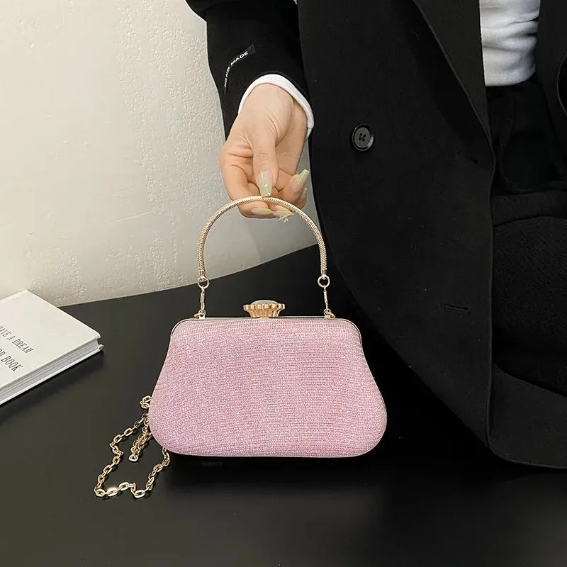 Luxury High-Design Evening Bag for Women | Glitter Clutch, Shoulder Bag with Chain for Party, Banquet, and Wedding