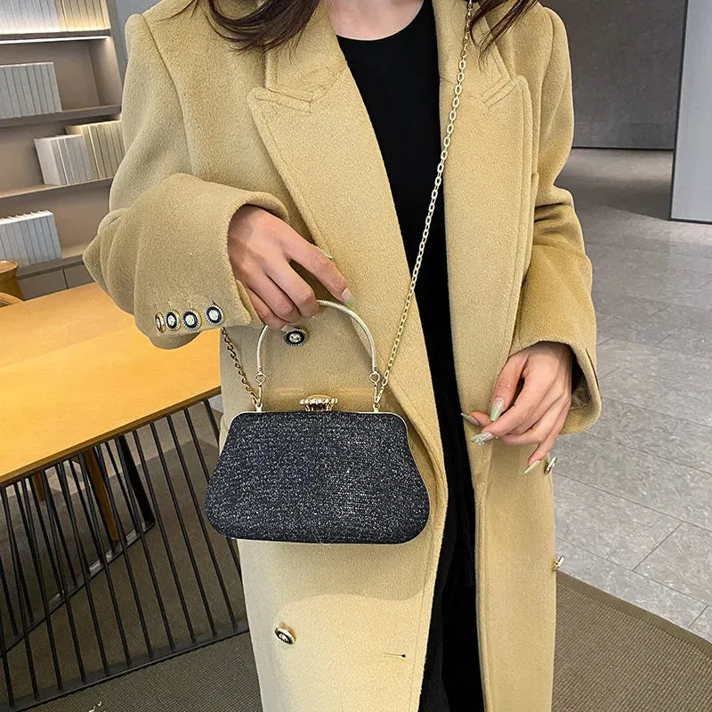 Luxury High-Design Evening Bag for Women | Glitter Clutch, Shoulder Bag with Chain for Party, Banquet, and Wedding