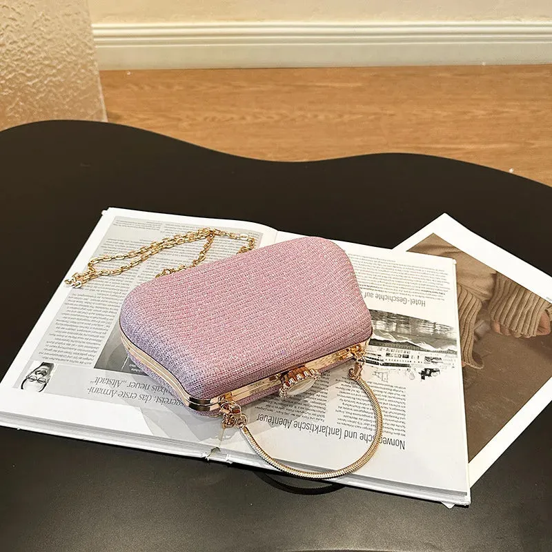 Luxury High-Design Evening Bag for Women | Glitter Clutch, Shoulder Bag with Chain for Party, Banquet, and Wedding