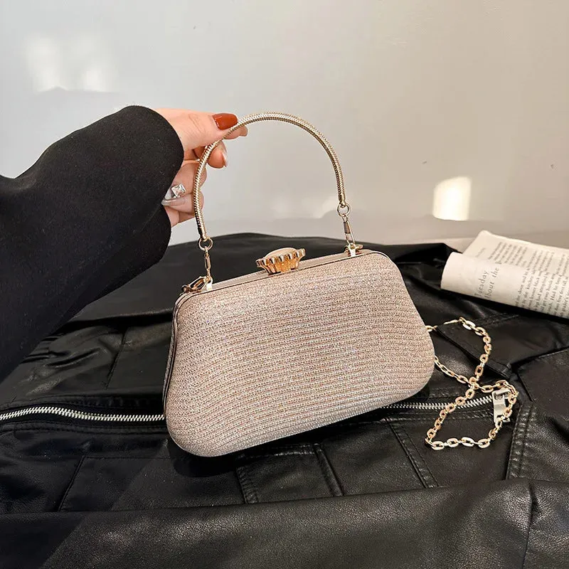 Luxury High-Design Evening Bag for Women | Glitter Clutch, Shoulder Bag with Chain for Party, Banquet, and Wedding