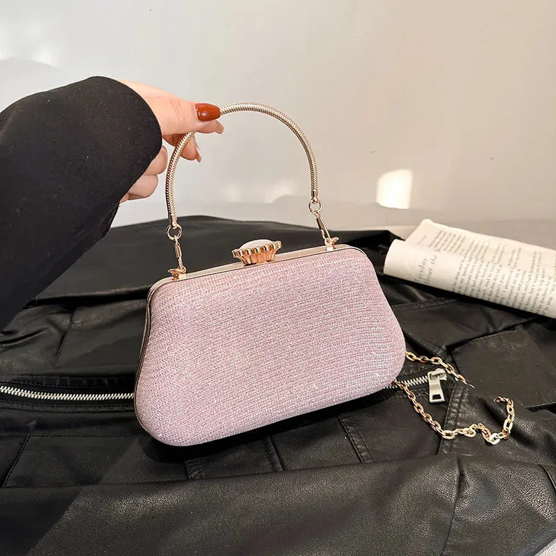 Luxury High-Design Evening Bag for Women | Glitter Clutch, Shoulder Bag with Chain for Party, Banquet, and Wedding