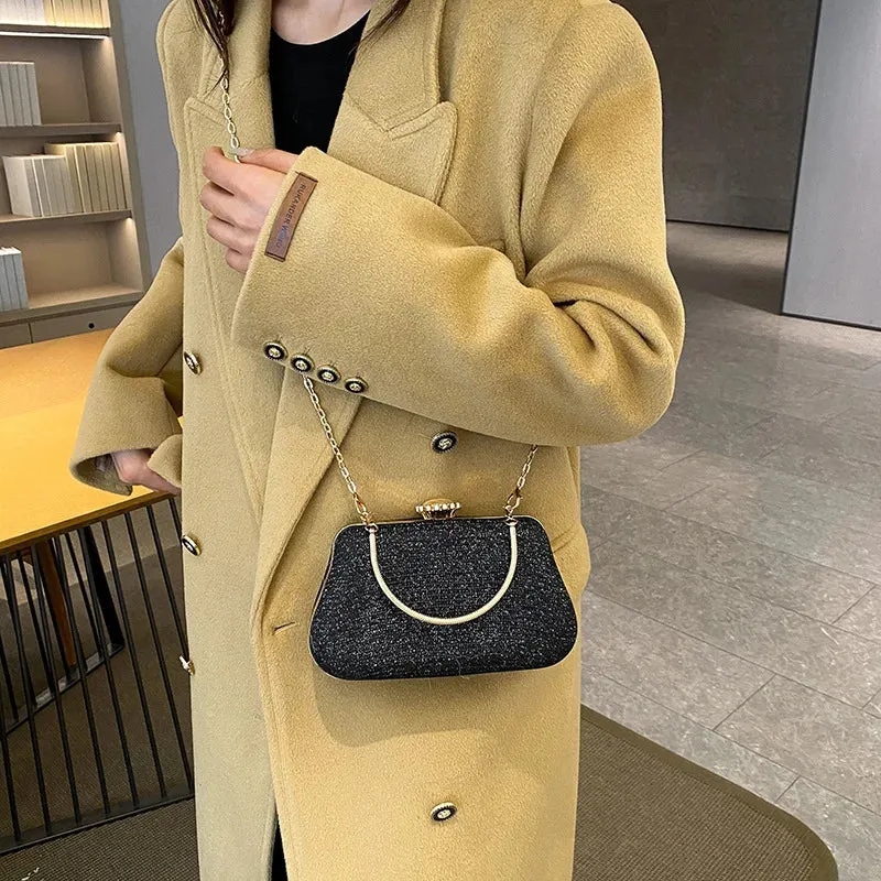 Luxury High-Design Evening Bag for Women | Glitter Clutch, Shoulder Bag with Chain for Party, Banquet, and Wedding