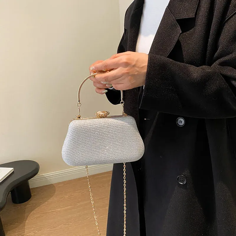 Luxury High-Design Evening Bag for Women | Glitter Clutch, Shoulder Bag with Chain for Party, Banquet, and Wedding