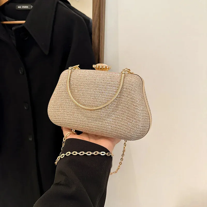 Luxury High-Design Evening Bag for Women | Glitter Clutch, Shoulder Bag with Chain for Party, Banquet, and Wedding