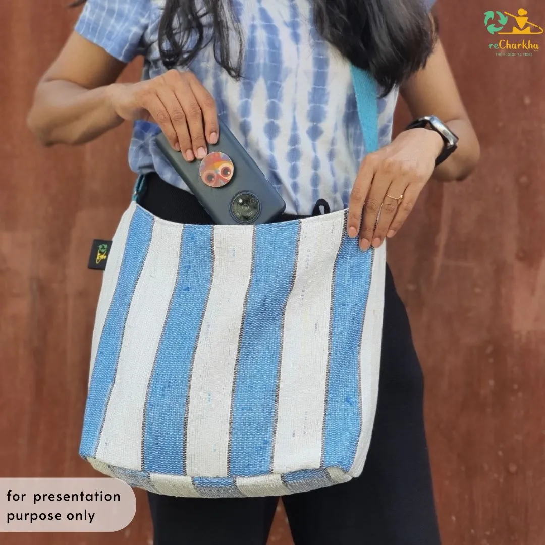 Multicolored Designer Upcycled Handwoven Eclipse Jhola Tote (EJD0125-001) PS_W