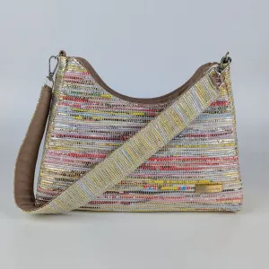 Multicolored Shimmery Upcycled Handwoven Baguette Bag (BTB0125-019) PS_W