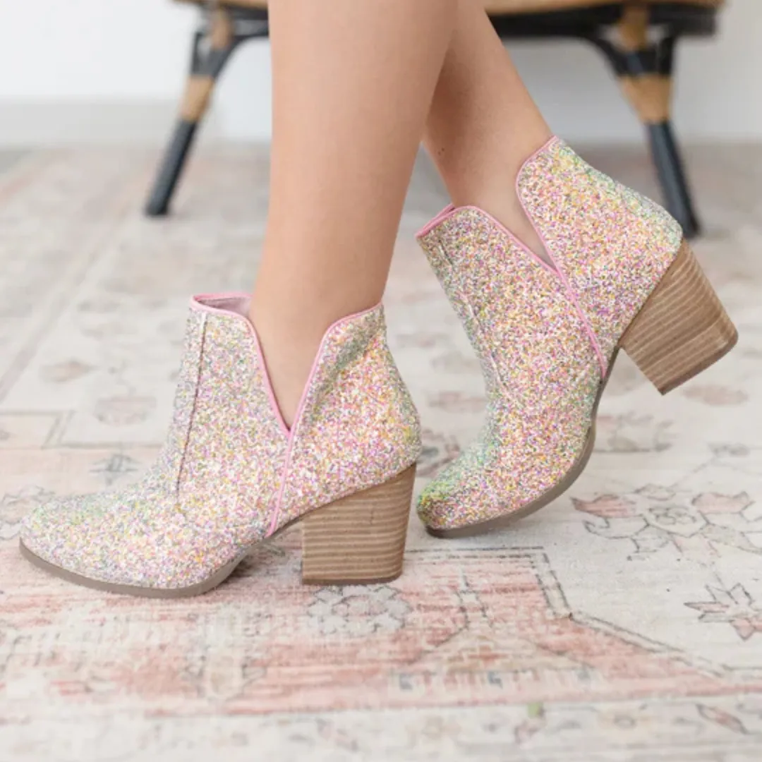 Online Exclusive | Fiera Glitter Booties in Multicolor