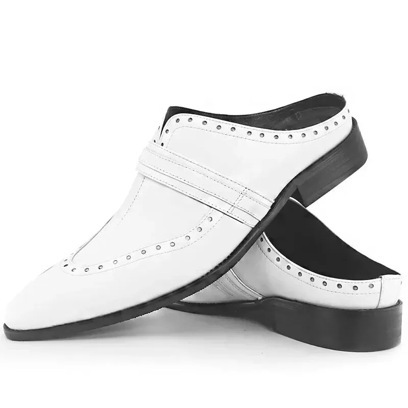 Pointed Toe Men's Half Mules Slippers