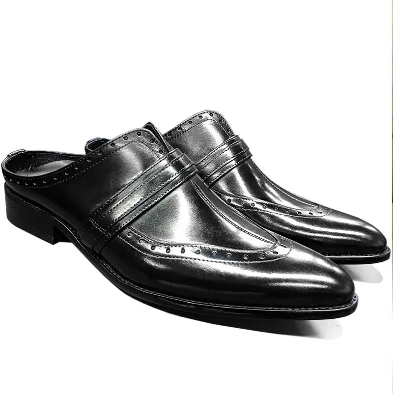 Pointed Toe Men's Half Mules Slippers