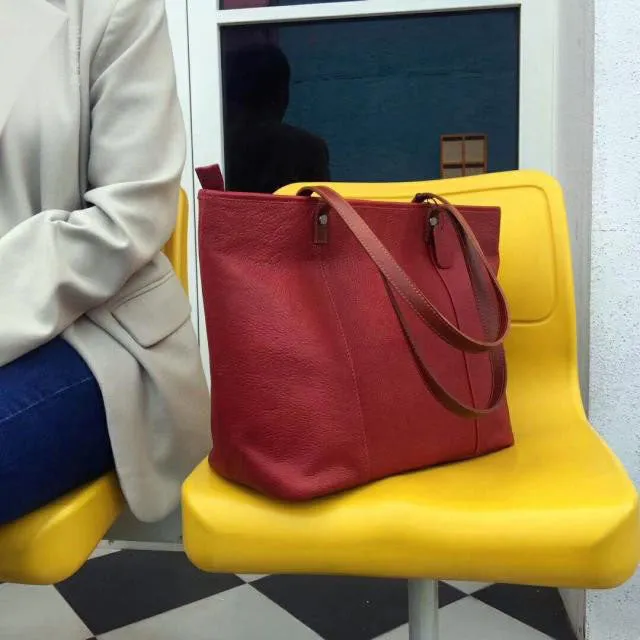 Quilted Womens Red Leather Tote Handbags Over the Shoulder Bag Purses for women