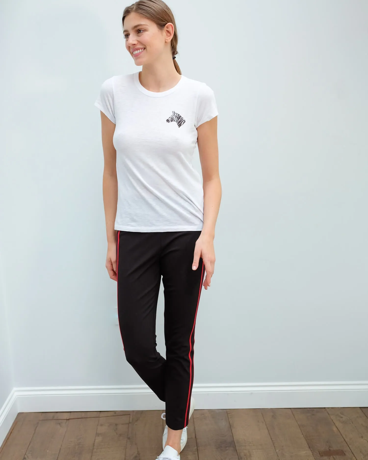 R&B Zebra tee in white