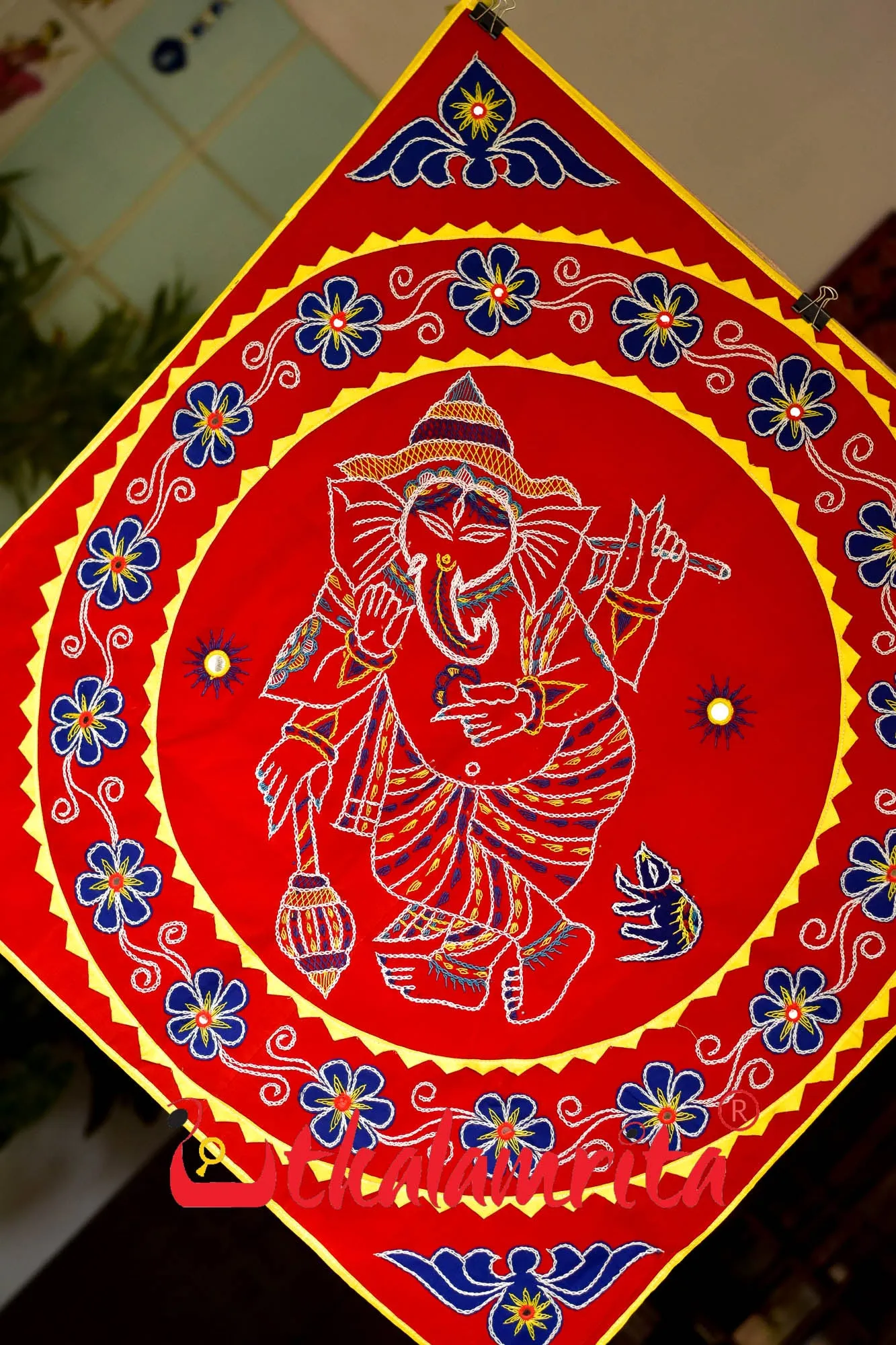 Red Ganesha Single Applique