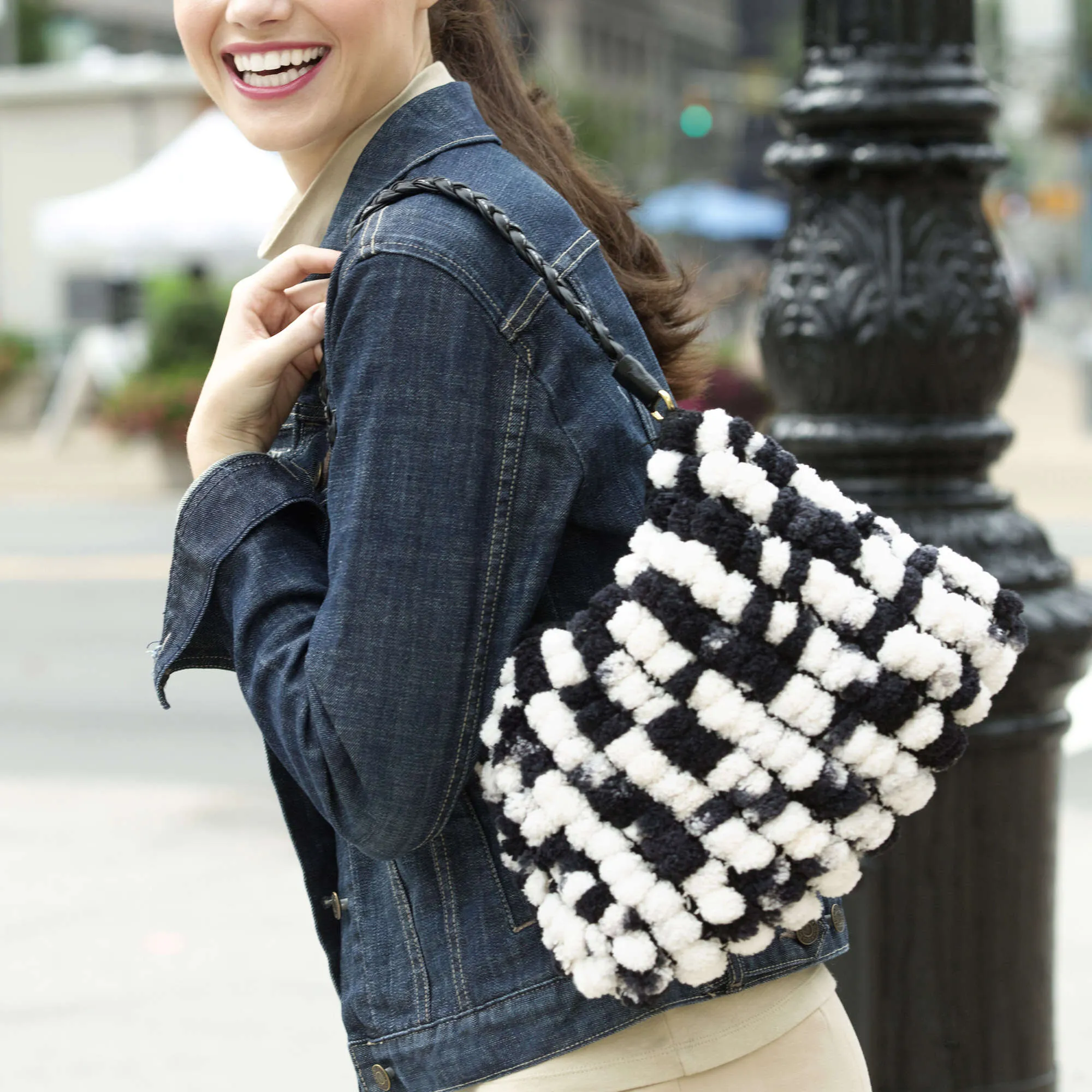 Red Heart Knit Dalmation Purse