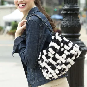 Red Heart Knit Dalmation Purse