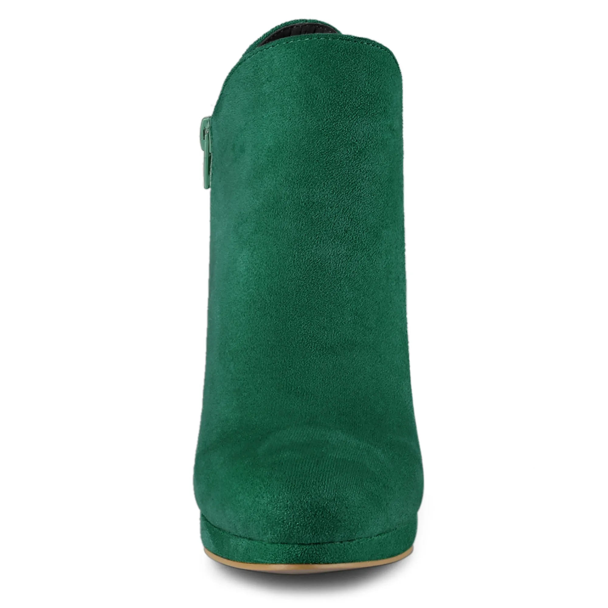 Round Toe Chunky Heel Ankle Heel Boots