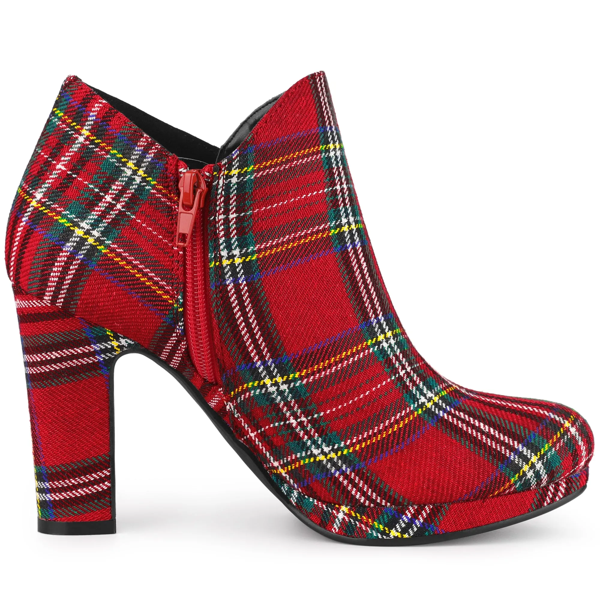 Round Toe Chunky Heel Ankle Heel Boots