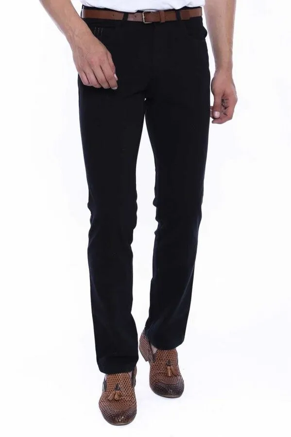 Suede Black Men Jeans - Wessi