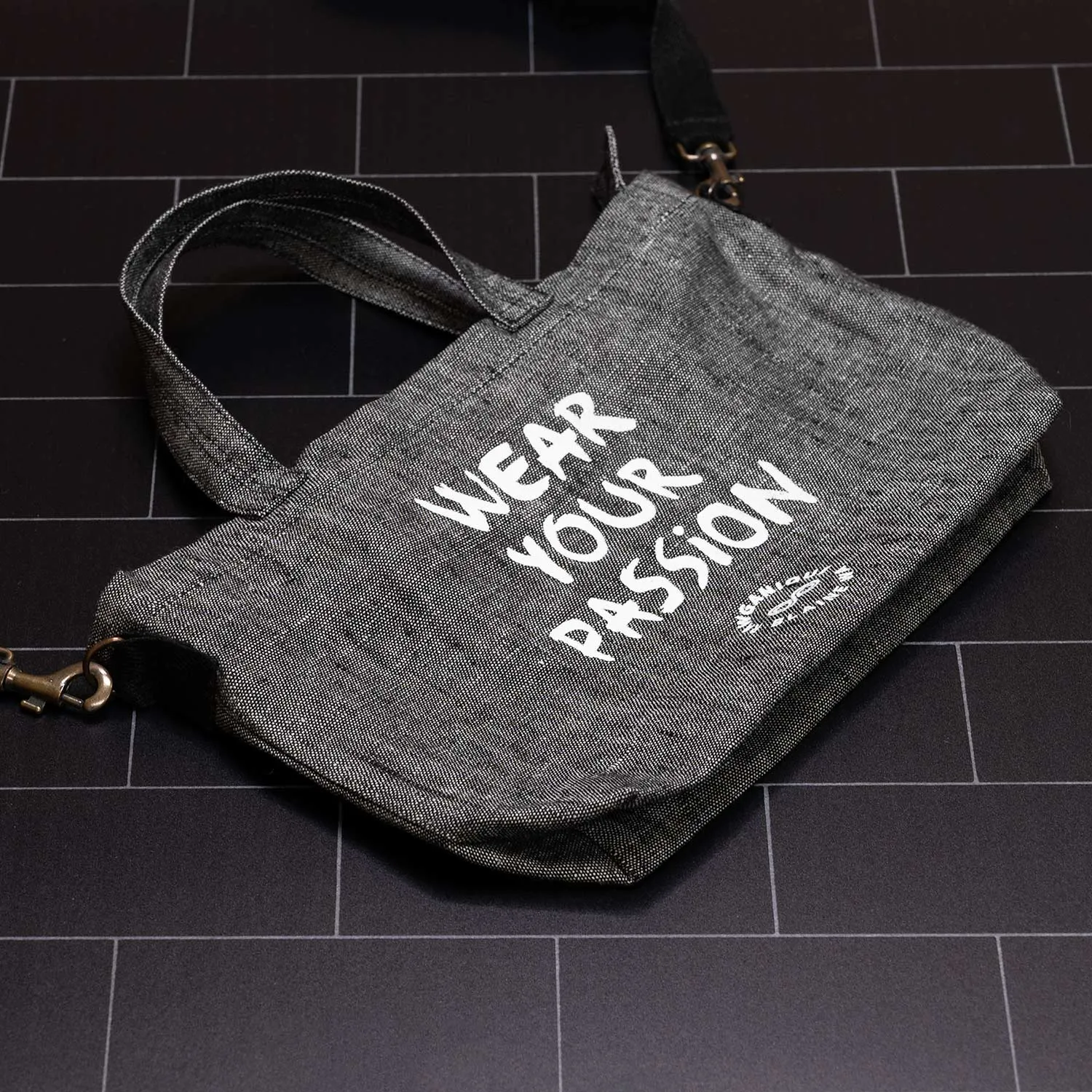 SYDNEY Hemp Shoulder / Clutch Mini Tote Bag (Wear Your Passion) (12x9x3.5) (Plastic-free)