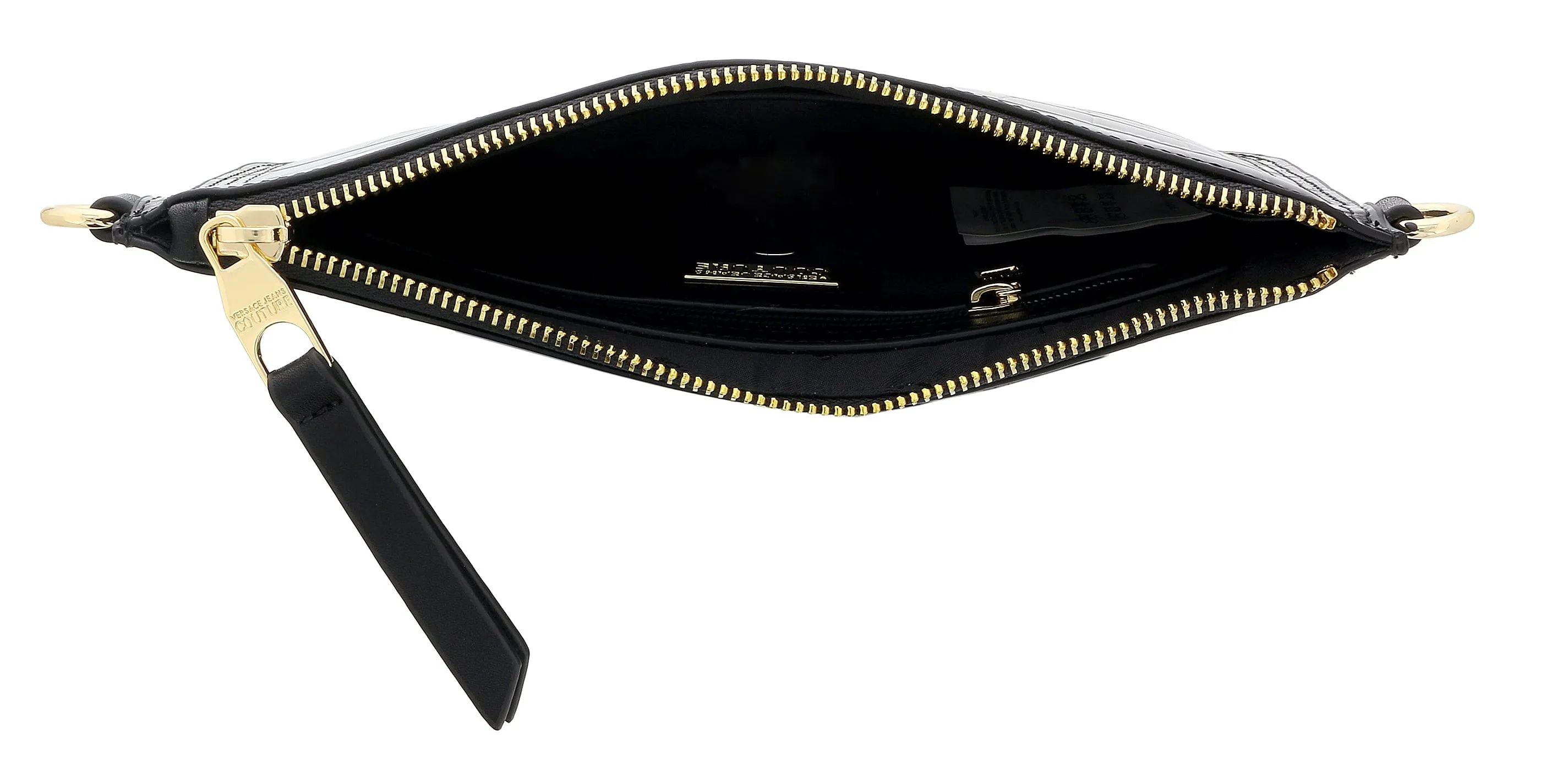 Versace Jeans Couture Black Croco Embossed Wristlet/Crossbody Bag