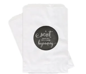 Vintage Chalkboard A Sweet Ending to a New Beginning Dessert Favor Bags