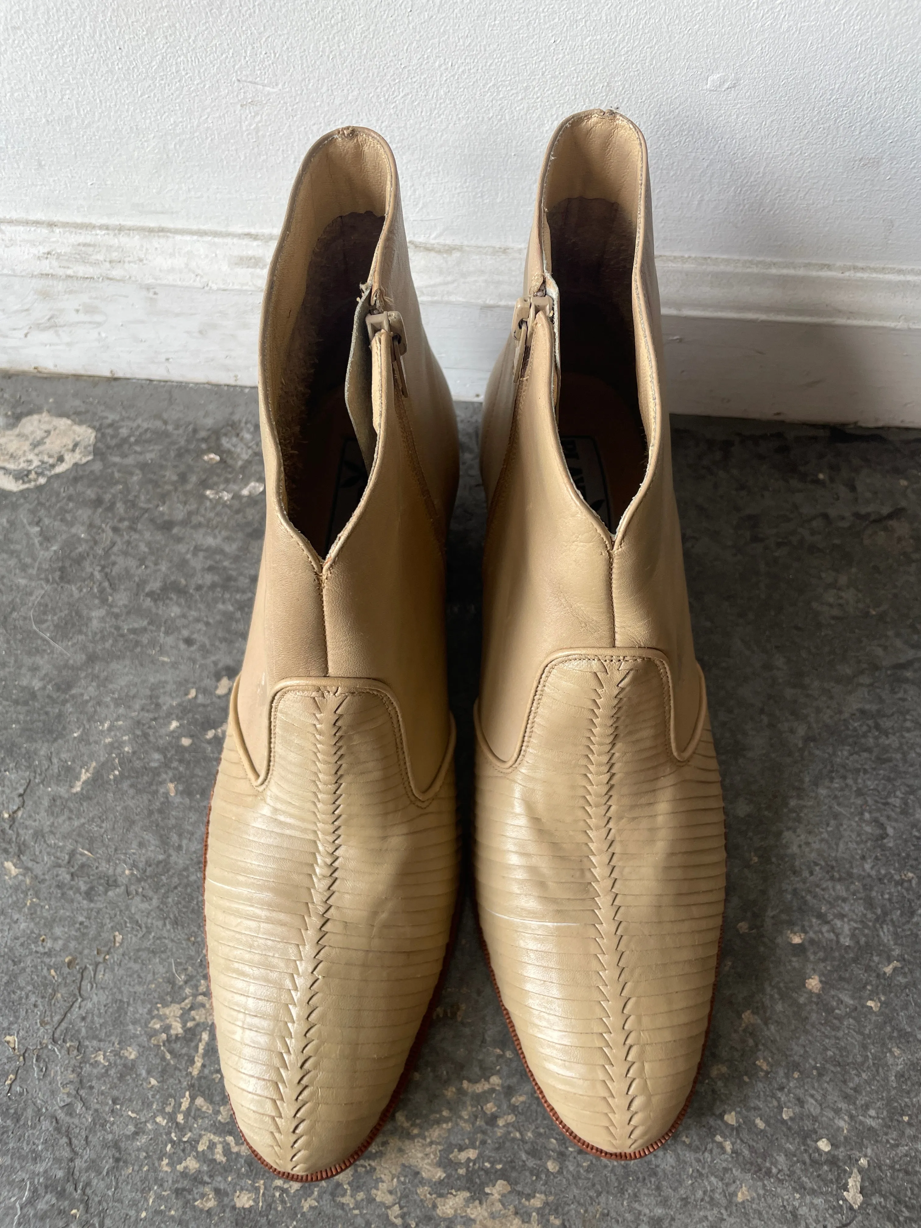 Vintage Original Playboy Cream Heeled Booties