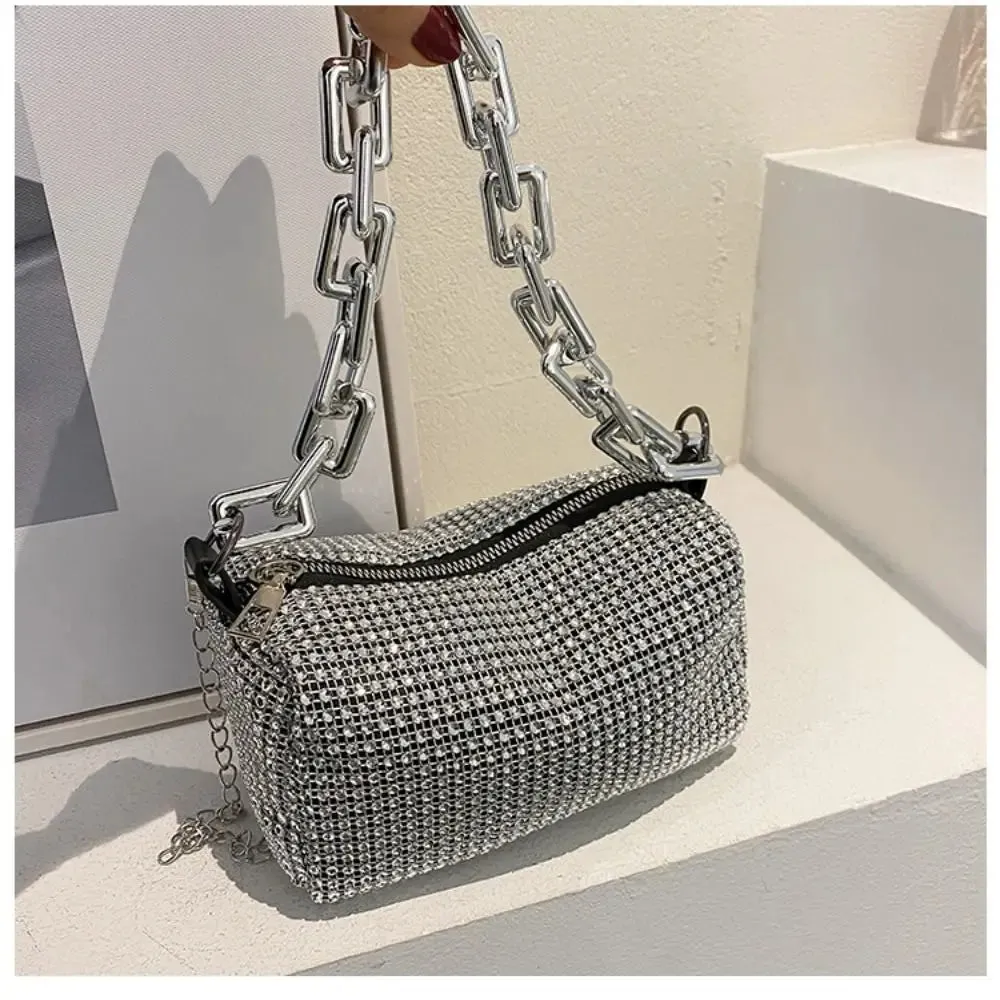 Vvsha Bling Diamond Design Small Crossbody Messenger Bags for Women 2022 Summer Trend Luxury Fashion Travel Shoulder Handbags Purses
