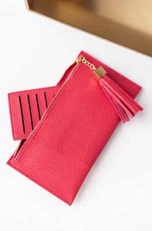 Wallet Pouch w/ CC Organizer, Coral Pink