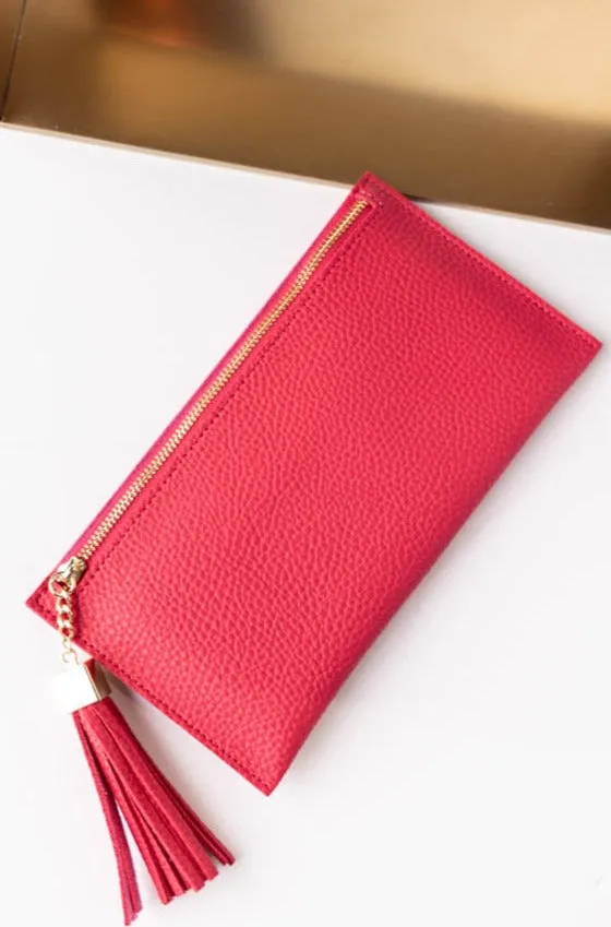 Wallet Pouch w/ CC Organizer, Coral Pink